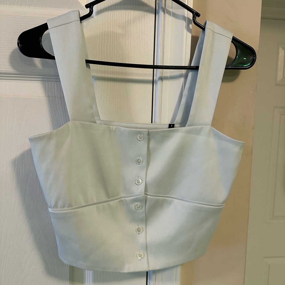 Crop Light Green Women's Exercise Top